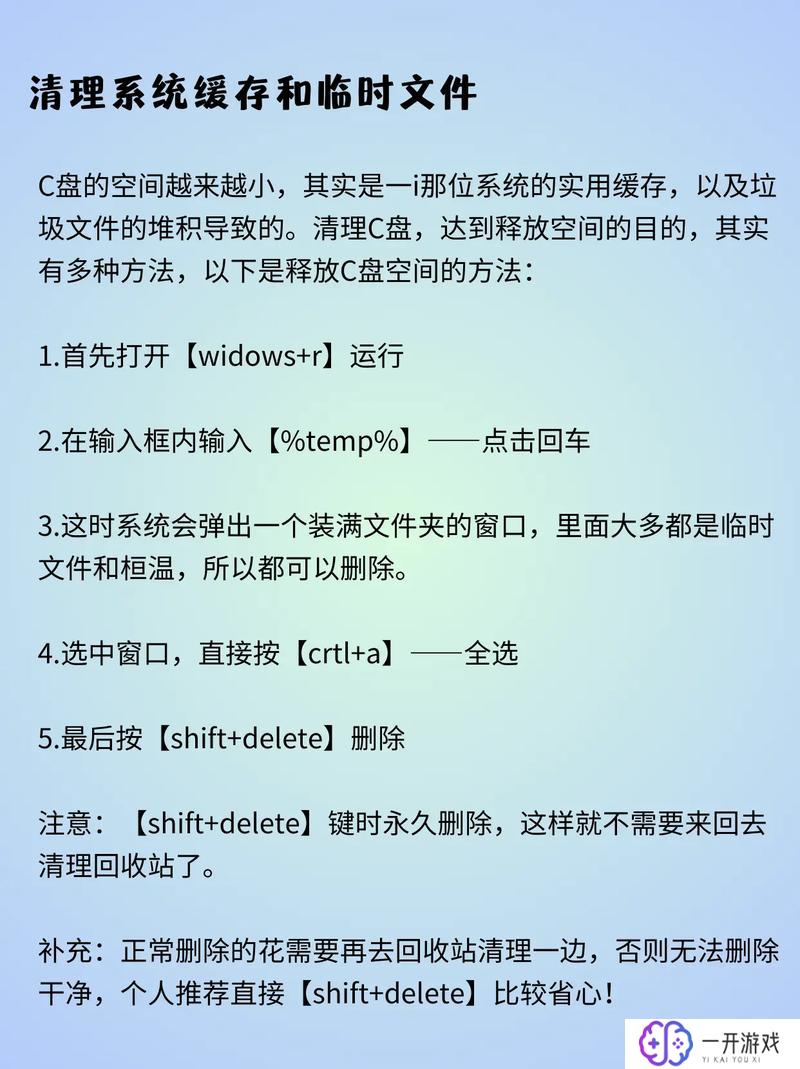 怎样删除c盘中的无用文件,快速清理C盘无用文件技巧