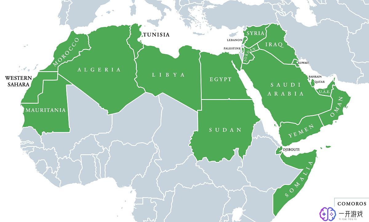 阿拉伯国家地图高清版大图,高清阿拉伯国家地图大图下载