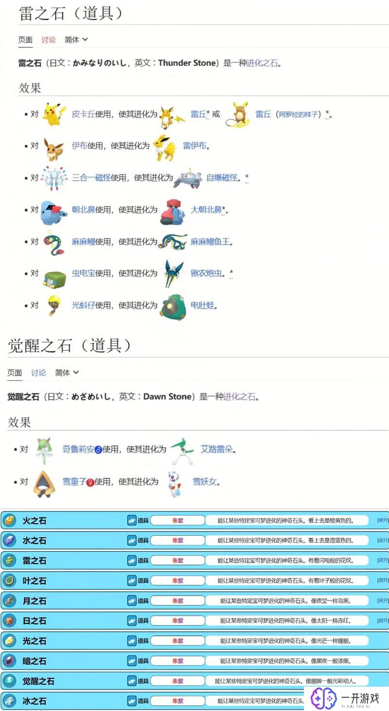 宝可梦觉醒之石能给谁进化,“宝可梦觉醒之石进化对象大全”