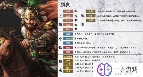 三国志14颜良,三国志14颜良详解：游戏攻略与技能解析